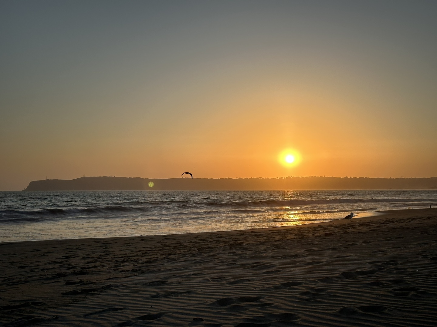 Sunset on the beach in front of San Diego